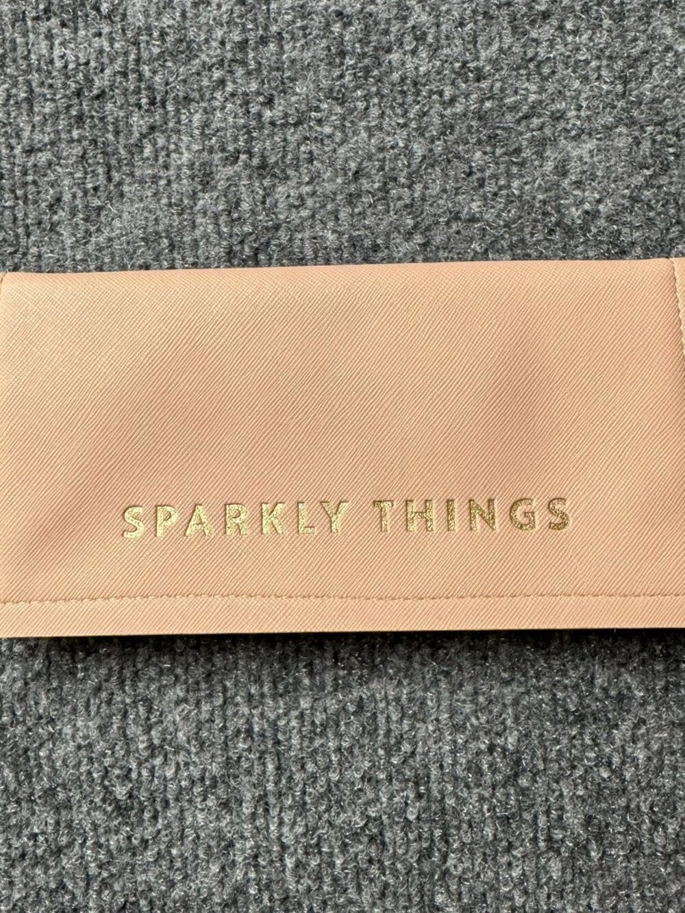 Sparkly Things Travel Jewelry Case Pink Textured Trifold Wallet Organizer